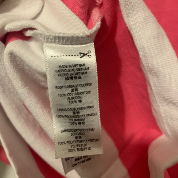 NWT - Juicy Couture - Pink & White Striped Hibiscus 3/4 Sleeved Top — Size: XL - Picture 7 of 8